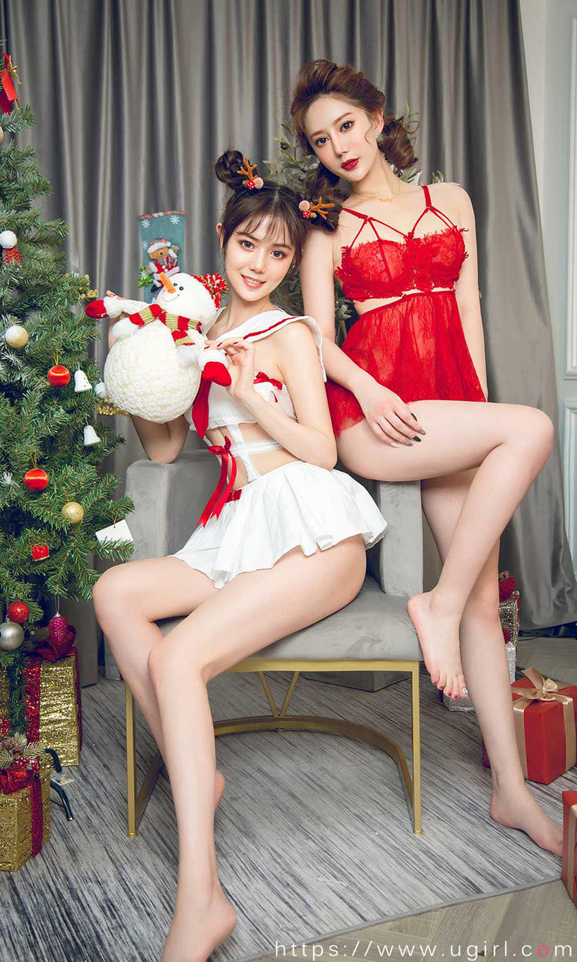 [Ugirls爱尤物] 2019.12.25 No.1680 圣诞姐妹来狂欢 苏小曼&唐小糖 [35P/52MB]