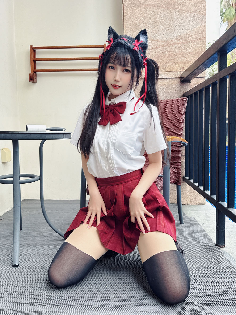 不呆猫  温泉双马尾JK[22P1V-712MB]